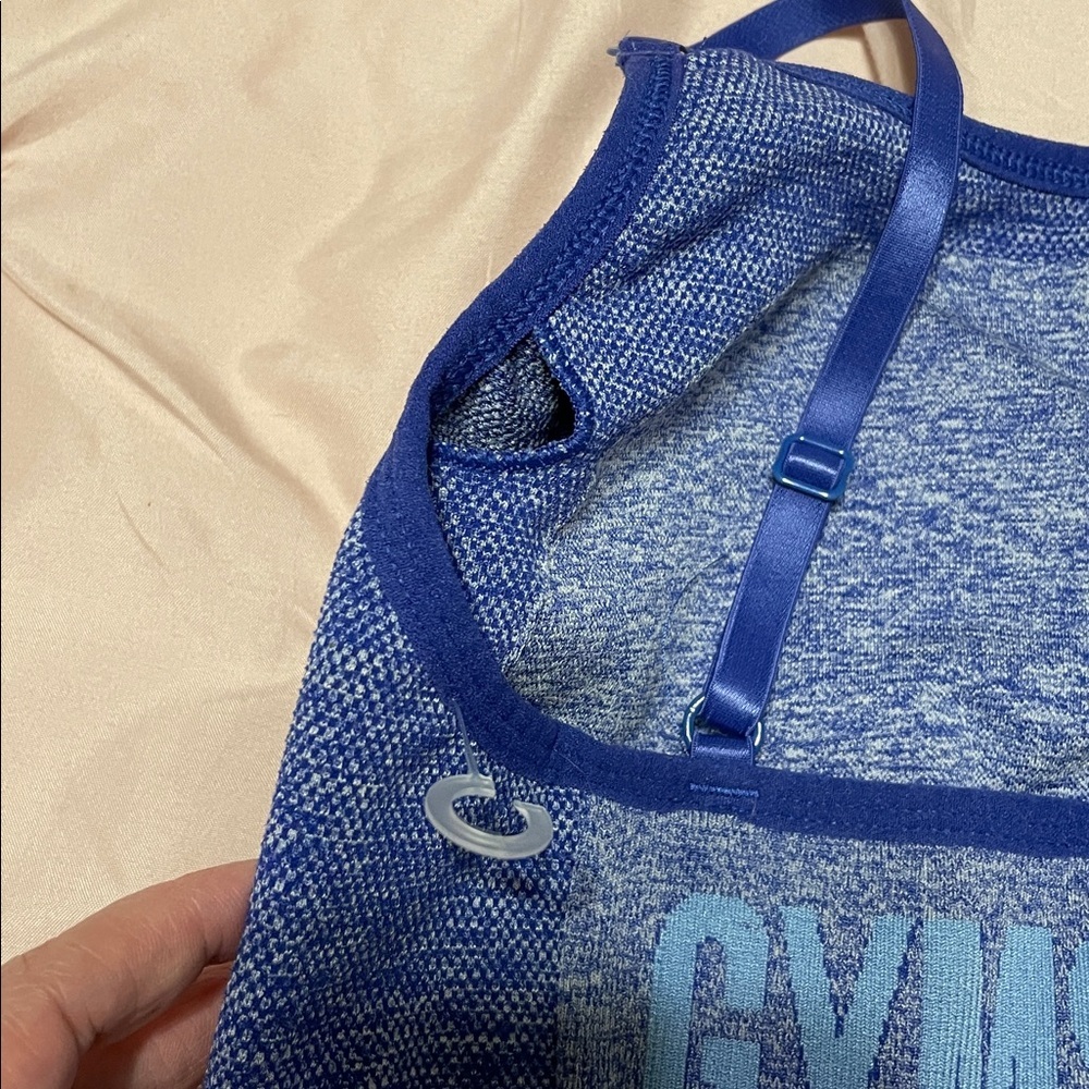 Gymshark Flex Strappy Sports Bra NWOT Light Support Earl Blue Mari Size Medium - Picture 10 of 10